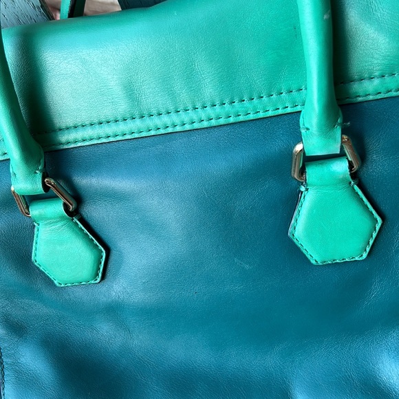 KATE SPADE Colorblock Emerald Satchel Catherine St. Joanie Green Leather 💚 - Picture 9 of 16
